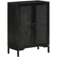 vidaXL Dressoir 55x30x77 cm massief mangohout en ijzer zwart