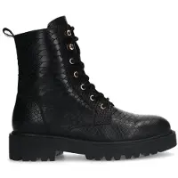 Manfield leren veterlaarzen zwart female | Maat: 36