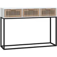 vidaXL Wandtafel 105x30x75 cm bewerkt hout en ijzer wit