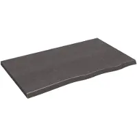 vidaXL Tafelblad 100x60x(2-4)cm behandeld eikenhout donkerbruin