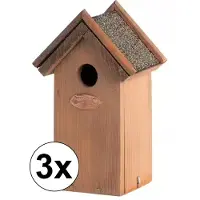 Esschert Design Vogelhuisje 3x Antiek S- Nestkastje - - Houtkleur - NK03x3
