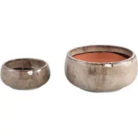 Ptmd Nayaa Brown Ceramic Pot Round SV2 (Bruin, 30x14x30cm)