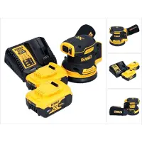 DeWalt DCW 210 P2 accu excentrische schuurmachine 18 V 125 mm borstelloos + 2x accu 5.0 Ah + lader
