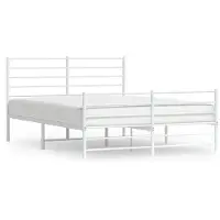 vidaXL Bedframe met hoofd- en voeteneinde metaal wit 160x200 cm