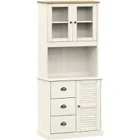 vidaXL Hoge kast VIGO 78x40x175 cm massief grenenhout wit