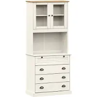 vidaXL Hoge kast VIGO 80x40x176 cm massief grenenhout wit
