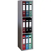 Hioshop Offas3 kantoor wandkast 3 planken grijs.