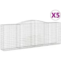 vidaXL Schanskorven 5 st gewelfd 400x50x140/160 cm ijzer