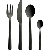 Aida Raw Bestekset 24 Stuks Mat Zwart - Besteksets Roestvrijstaal Matte Black - 14631