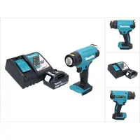 Makita DHG 180 RF1 Batterij-warmtepistool 18 V 550 °C + 1x oplaadbare batterij 3.0 Ah + oplader