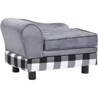 vidaXL Hondenbank 57x34x36 cm pluche grijs