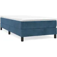 vidaXL Boxspring met matras fluweel donkerblauw 100x200 cm