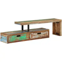 vidaXL Tv-meubel (118-200) x 30 x 40 cm massief hout gerecycled