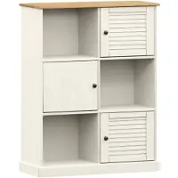 vidaXL Boekenkast VIGO 90x35x114,5 cm massief grenenhout wit