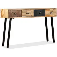 vidaXL Wandtafel 120x30x76 cm massief gerecycled teakhout