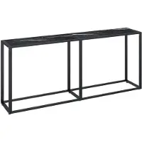 vidaXL Wandtafel 180x35x75,5 cm gehard glas zwartmarmerkleurig