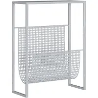 vidaXL Tijdschriftenrek 35x15x45 cm staal zilverkleurig
