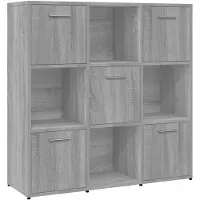 vidaXL Boekenkast 90x30x90 cm bewerkt hout grijs sonoma eikenkleurig