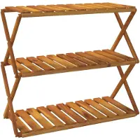 vidaXL Schappenkast inklapbaar 3-laags 70x31x63 cm acaciahout bruin