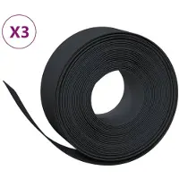 vidaXL Tuinranden 3 st 10 m 20 cm polyetheen zwart