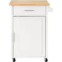 SoBuy FKW102-WN Keukenwagen met werkblad, deur en lade