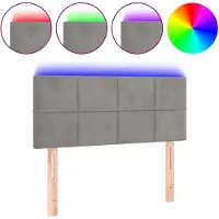 vidaXL Hoofdbord LED 80x5x78/88 cm fluweel lichtgrijs