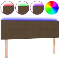 vidaXL Hoofdbord LED 144x5x78/88 cm stof donkerbruin