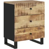 vidaXL Nachtkastje 50x33x62 cm massief mangohout en bewerkt hout