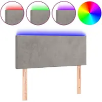 vidaXL Hoofdbord LED 90x5x78/88 cm fluweel lichtgrijs