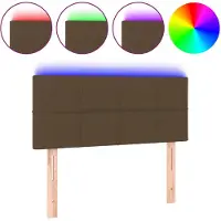 vidaXL Hoofdbord LED 100x5x78/88 cm stof donkerbruin