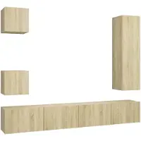 vidaXL 5-delige Tv-meubelset bewerkt hout sonoma eikenkleurig