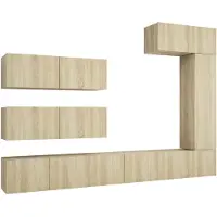 vidaXL 7-delige Tv-meubelset bewerkt hout sonoma eikenkleurig
