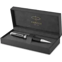 Parker Ingenuity Balpen | Core-collectie | Zwart met chroomafwerking | Zwarte inkt | Medium punt | Geschenkdoos