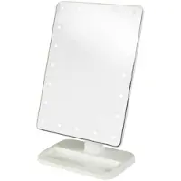 Uniq Hollywoord klassieke cosmetische spiegel met LED -licht en vergroting Make-up spiegels Wit