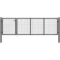 vidaXL Tuinpoort staal 350x75 cm antraciet