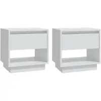 vidaXL Nachtkastjes 2 st 45x34x44 cm bewerkt hout wit