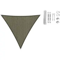 Shadow Comfort driehoek 3,5x4x4,5m Desert Storm mket Bevestigingsset