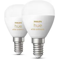 Philips Hue Luster kogellamp White Ambiance E14 2-pack