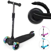 LifeGoods TurboRide Kinderstep - Stap 5-8 Jaar - 3 Lichtgevende Wielen - Jongens/Meisjes - Zwart