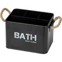 Wenko Badkameropberger Gara - Organizer - Met 4 Vakken - Zwart - 19x12,5x13cm
