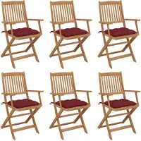 vidaXL Tuinstoelen 6 st inklapbaar met kussens massief acaciahout