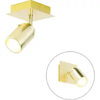 QAZQA Moderne badkamer spot messing vierkant IP44 - Ducha