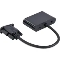 Cablexpert VGA naar HDMI + VGA adapterkabel, 0,15 m, zwart