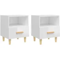 vidaXL Nachtkastjes 2 st 40x35x47 cm hoogglans wit