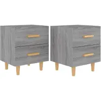 vidaXL Nachtkastjes 2 st 40x35x47,5 cm grijs sonoma eikenkleurig