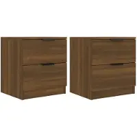 vidaXL Nachtkastjes 2 st bewerkt hout bruin eikenkleur
