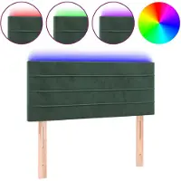 vidaXL Hoofdbord LED 100x5x78/88 cm fluweel donkergroen
