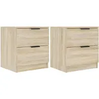 vidaXL Nachtkastjes 2 st bewerkt hout sonoma eikenkleurig