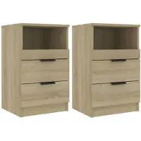 vidaXL Nachtkastjes 2 st bewerkt hout sonoma eikenkleurig