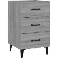 vidaXL Nachtkastje 40x40x66 cm bewerkt hout grijs sonoma eikenkleurig